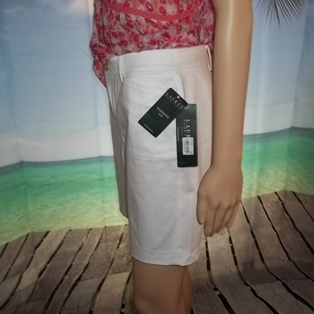 Ralph Lauren Womens'White Dress Shorts-2Petite,New - Picture 6 of 8